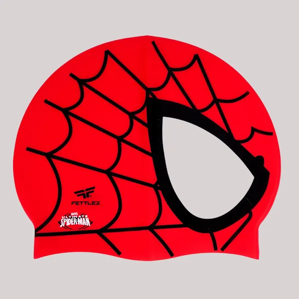 Red_Spider_Silk_Print_Silicone_Swimming_Cap_For_Kids