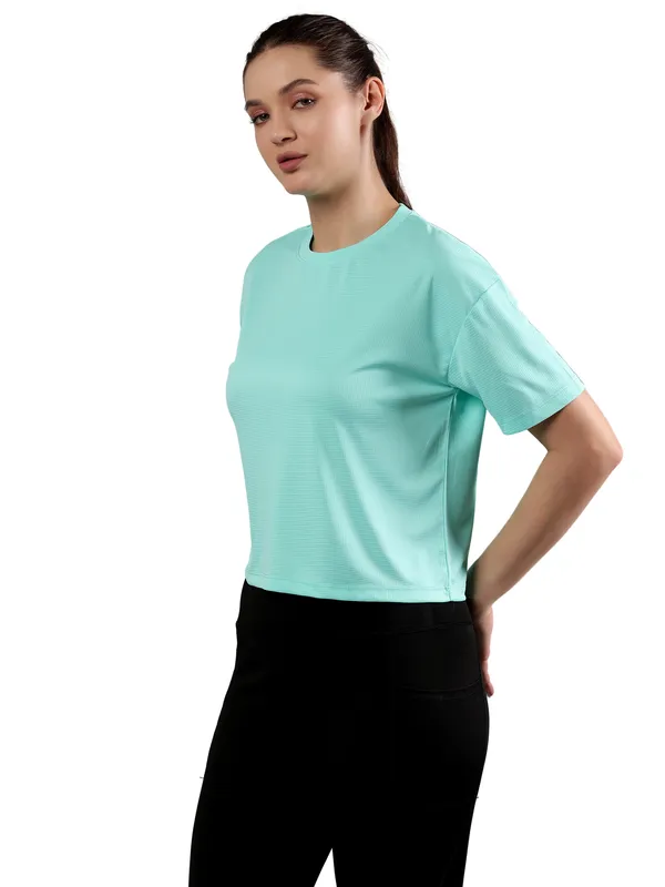 Green_Polyester_Dry-Fit_Moveease_Crop_Half_Sleeve_T_Shirt_For_Women