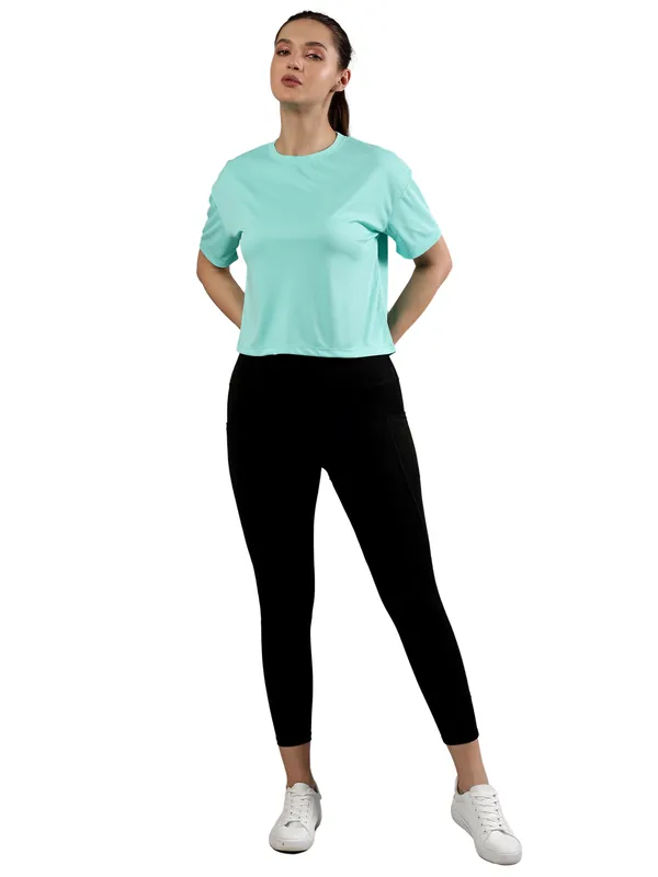 Green_Polyester_Dry-Fit_Moveease_Crop_Half_Sleeve_T_Shirt_For_Women