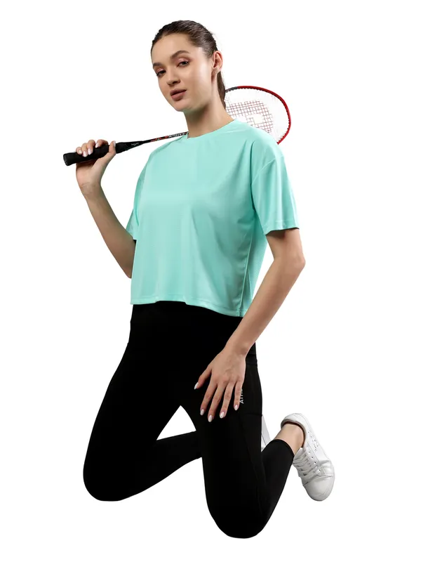 Green_Polyester_Dry-Fit_Moveease_Crop_Half_Sleeve_T_Shirt_For_Women