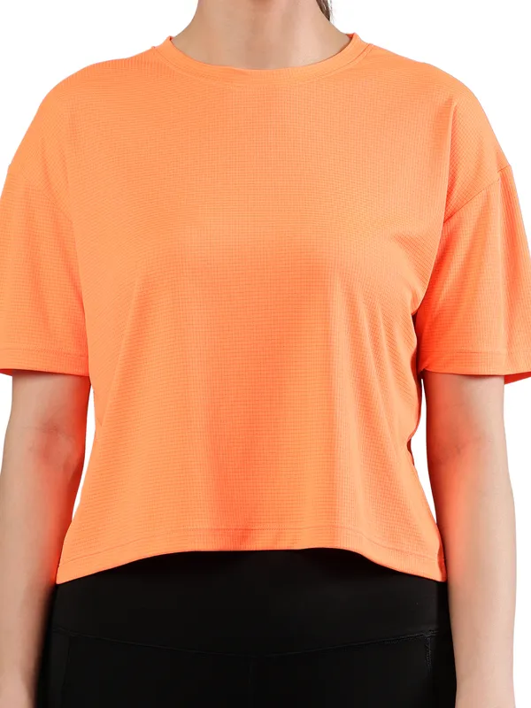 Orange_Polyester_Dry-Fit_Moveease_Crop_Half_Sleeve_T_Shirt_For_Women