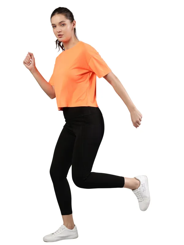 Orange_Polyester_Dry-Fit_Moveease_Crop_Half_Sleeve_T_Shirt_For_Women