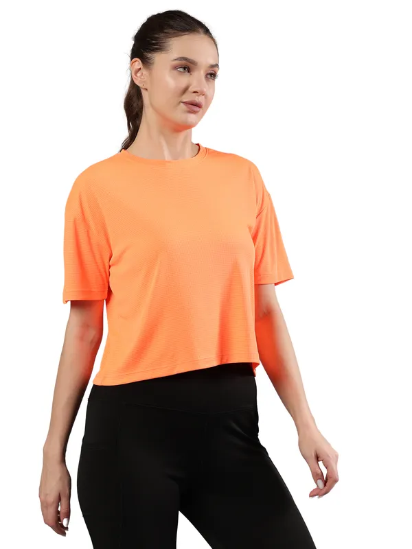 Orange_Polyester_Dry-Fit_Moveease_Crop_Half_Sleeve_T_Shirt_For_Women