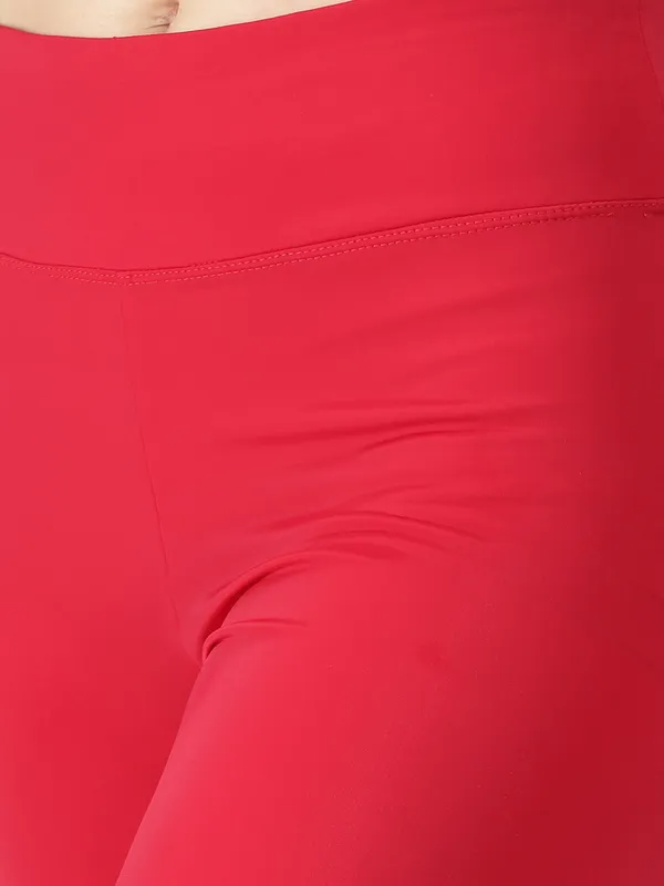Red_Polyester_Core_Swim_Jammer_Swimwear_For_Women