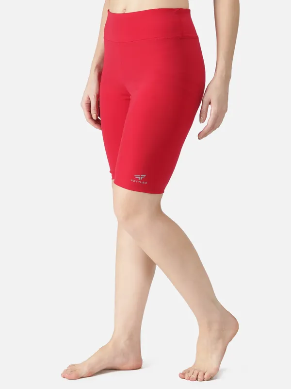 Red_Polyester_Core_Swim_Jammer_Swimwear_For_Women