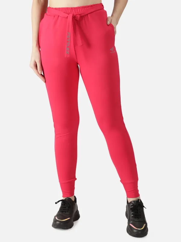 Pink_Polyester_Do-Knot-Jogger_Leggings_For_Women