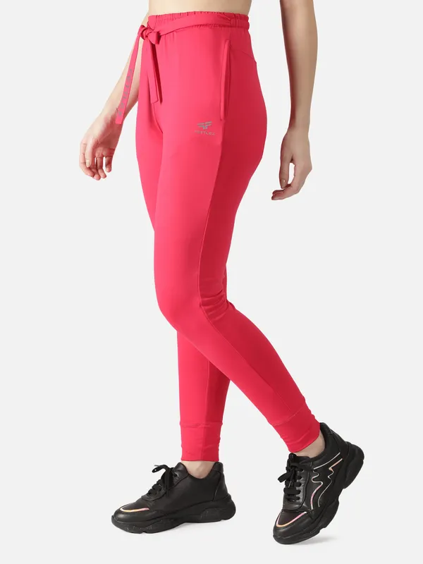 Pink_Polyester_Do-Knot-Jogger_Leggings_For_Women