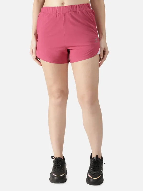 Pink_Polyester_Double_Layer_Running_Gymwear_Core_2-In-1_Shorts_&_Leggings_For_Women
