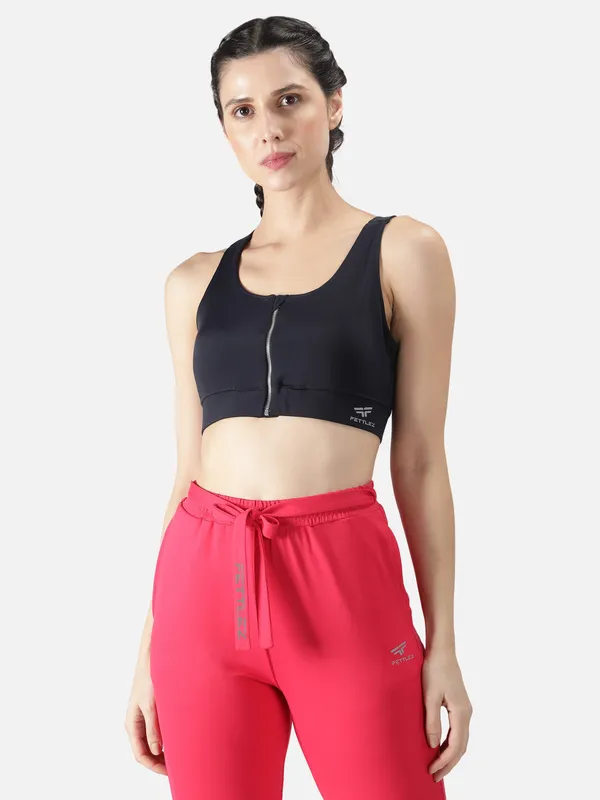 Navy_Blue_Polyester_Fitness-Zip_Up_Sports_Tanktop_&_Sportsbra_For_Women