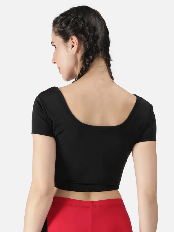 Red_Polyester_Fusion_Swim_Crop_Swimwear_For_Women