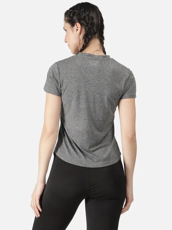 Dark_Grey_Polyester_Sleeve_Melange_Training_T_Shirt_For_Women