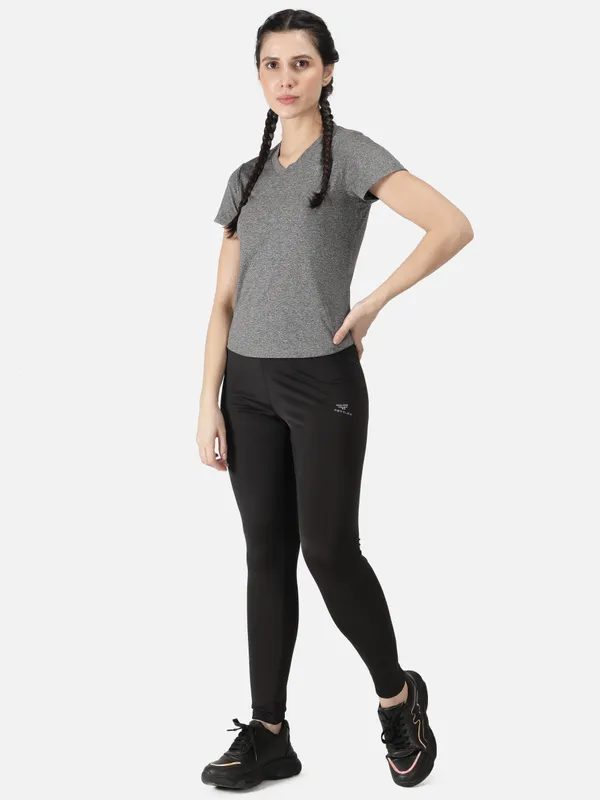Dark_Grey_Polyester_Sleeve_Melange_Training_T_Shirt_For_Women