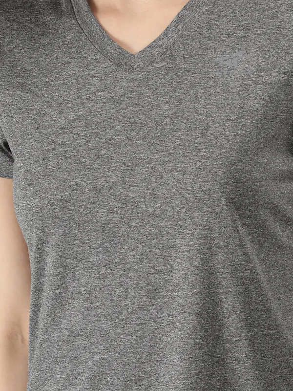 Dark_Grey_Polyester_Sleeve_Melange_Training_T_Shirt_For_Women