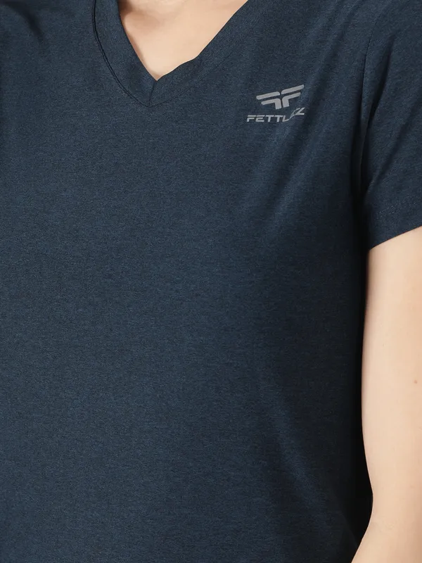 Navy_Polyester_Sleeve_Melange_Training_T_Shirt_For_Women