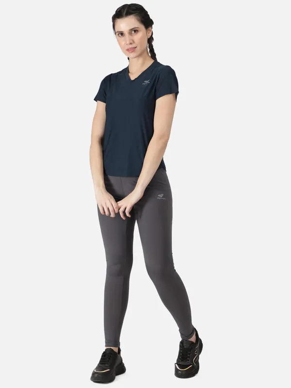 Navy_Polyester_Sleeve_Melange_Training_T_Shirt_For_Women