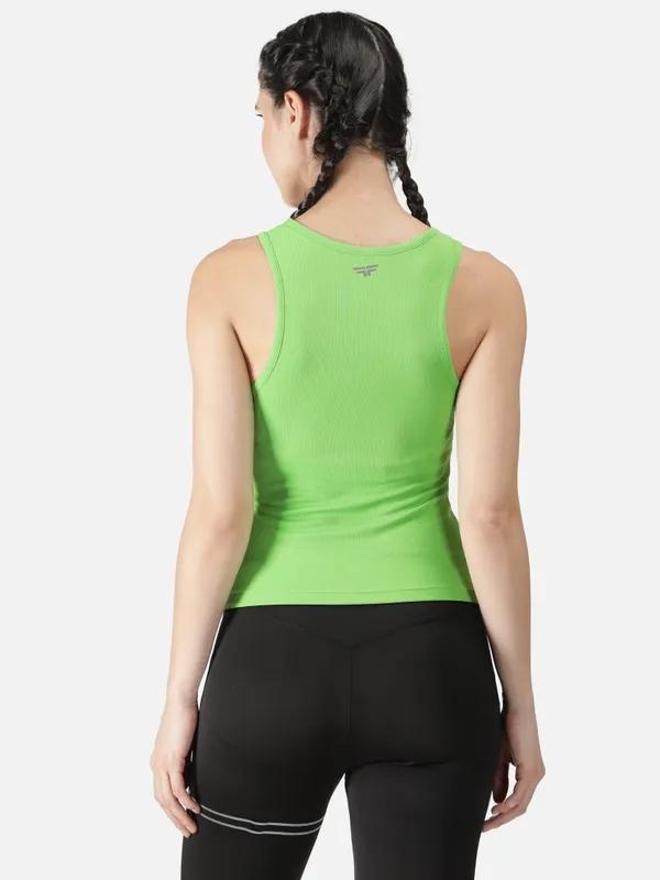 Neon_Green_Polyester_Sleeveless_Primal_Tanktop_&_Sportsbra_For_Women