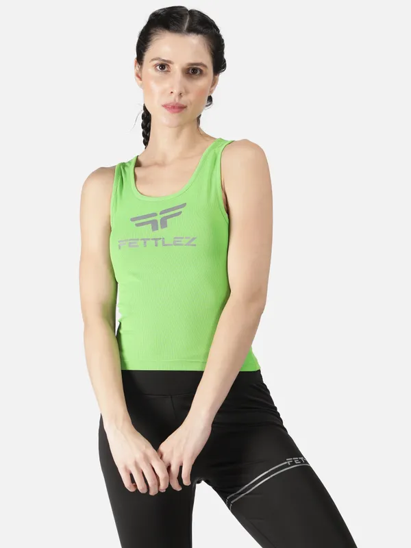 Neon_Green_Polyester_Sleeveless_Primal_Tanktop_&_Sportsbra_For_Women