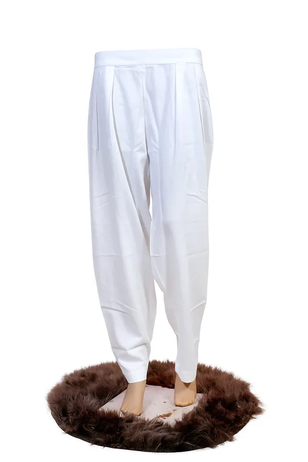 White_Cotton_Hand_Embroidered_Designer_Kurta_&_Pant_Set_For_Women_&_Girls