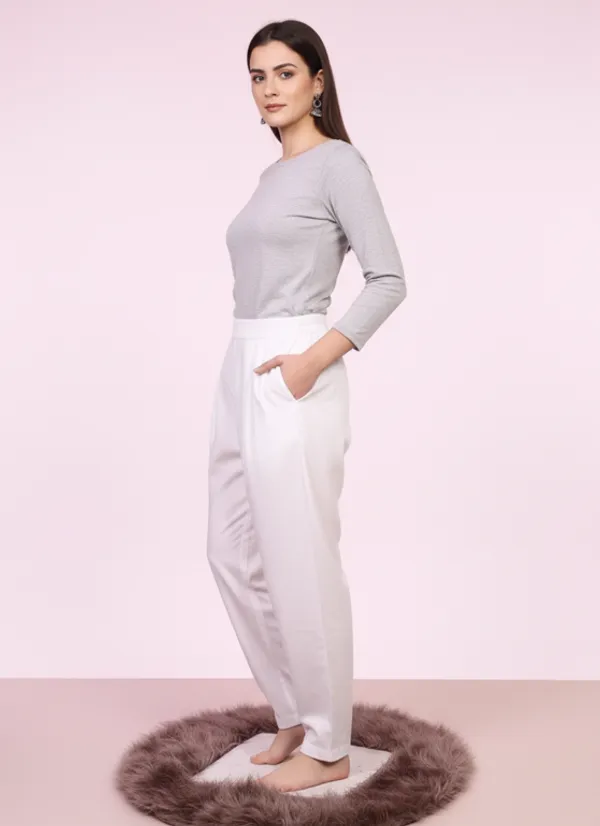 White_Cotton_Pant_For_Women_&_Girls