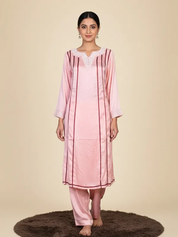 Pink_&_Red_Modal_Silk_Hand_Embroidered_Kurta_&_Dupatta_For_Women_&_Girls