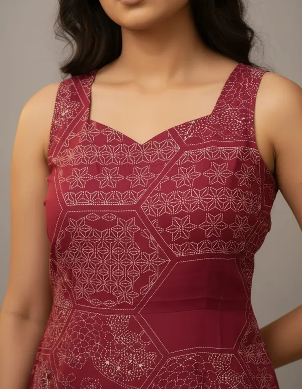 Maroon_Geometric_Print_Cotton_A-Line_Dress_for_Women