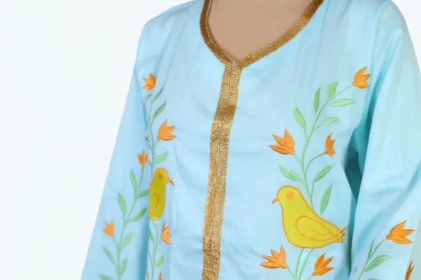 Powder_Blue_Cotton_Kurta__For_Women_&_Girls