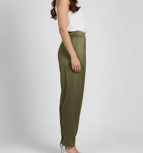 Green_Modal_Silk_Designer_Pant_For_Women_&_Girls