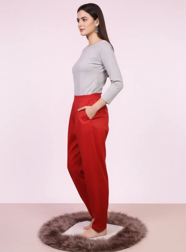 Rust_Brown_Cotton_Pant_For_Women_&_Girls