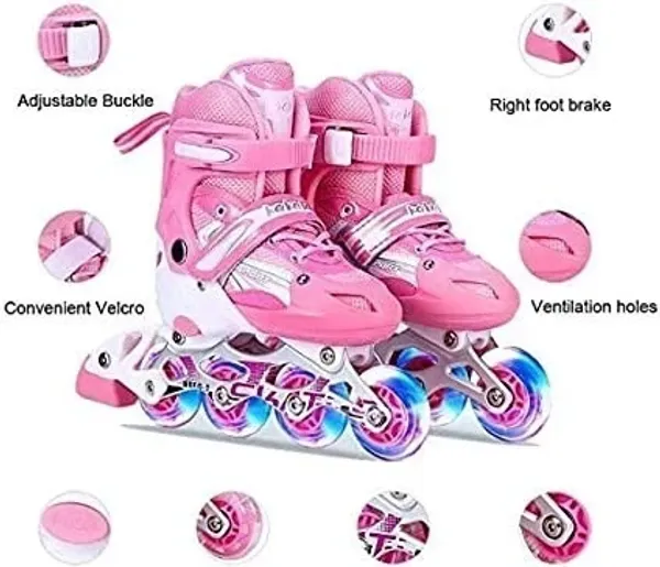 Pink_Inline_Skates_Adult_Adjustable_Beginner_Skating_Shoes_Skates_with_LED_Flash_Quad_Roller_Skates_-_Size_NA_UK