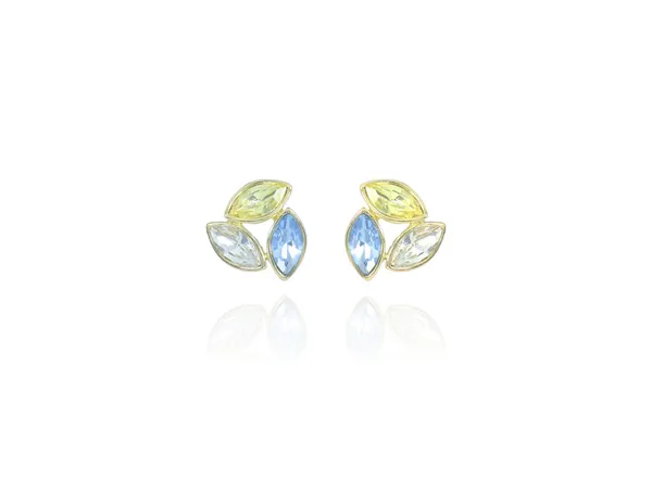 Multicolor_Stainless_Steel_18-Carat_Gold_Polish_Crystal_Leaf_Glow_Set_For_Women