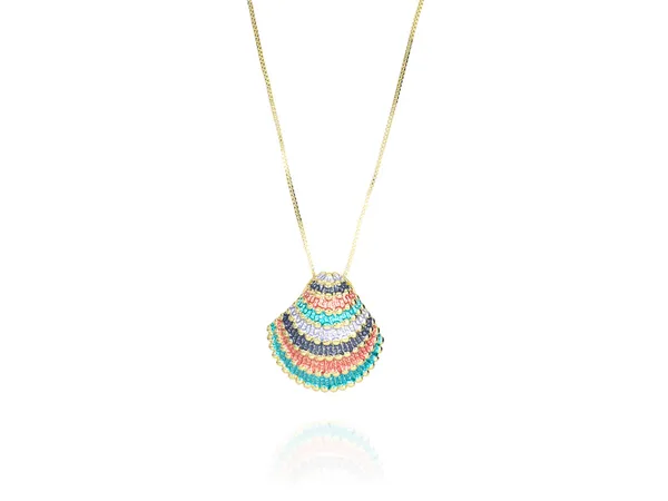 Multicolor_Stainless_Steel_18-Carat_Gold_Polish_Boho_Seashell_Pendant_Set_For_Women