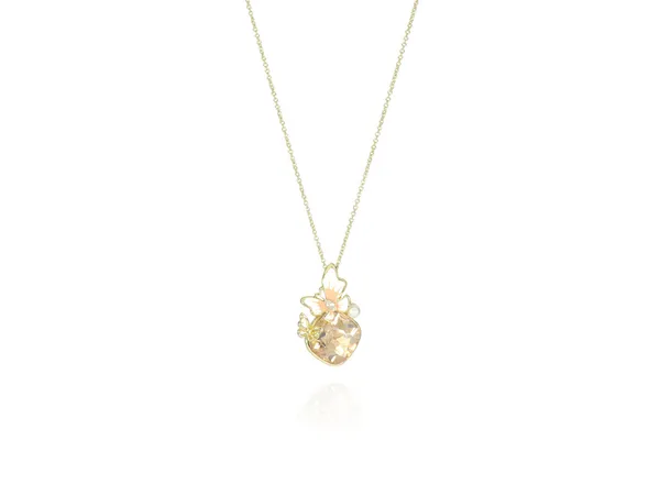 Multicolor_Stainless_Steel_18-Carat_Gold_Polish_Golden_Butterfly_Pendant_Set_For_Women