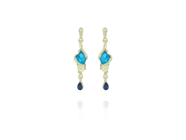 Multicolor_Stainless_Steel_18-Carat_Gold_Polish_Ocean_Blue_Pendant_Set_For_Women