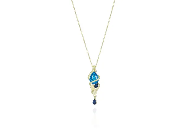 Multicolor_Stainless_Steel_18-Carat_Gold_Polish_Ocean_Blue_Pendant_Set_For_Women