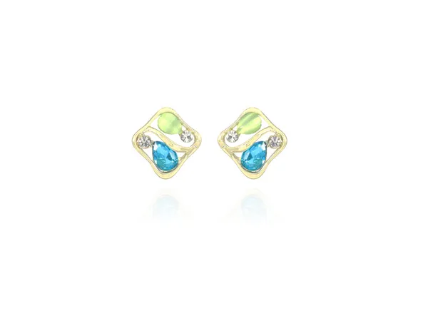 Multicolor_Stainless_Steel_18-Carat_Gold_Polish_Aqua_Glaze_Pendant_Set_For_Women