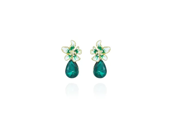Multicolor_Stainless_Steel_18-Carat_Gold_Polish_Emerald_Bloom_Pendant_Set_For_Women