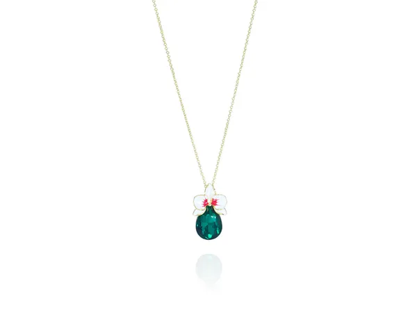 Multicolor_Stainless_Steel_18-Carat_Gold_Polish_Bold_Emerald_Bloom_Set_For_Women
