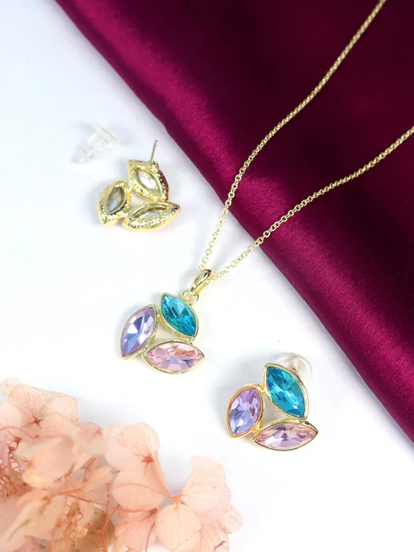 Multicolor_Stainless_Steel_18-Carat_Gold_Polish_Pastel_Trio_Pendant_Set_For_Women