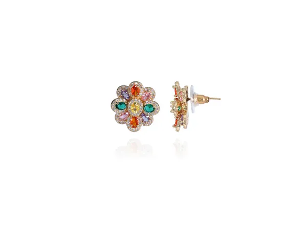 Multicolor_Stainless_Steel_18-Carat_Gold_Polish_Radiant_Bloom_Pendant_Set_For_Women