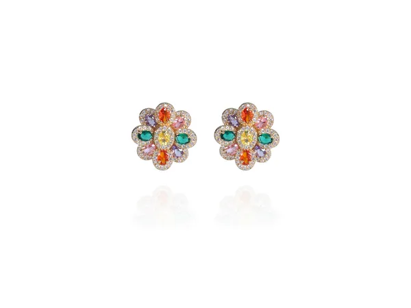 Multicolor_Stainless_Steel_18-Carat_Gold_Polish_Radiant_Bloom_Pendant_Set_For_Women