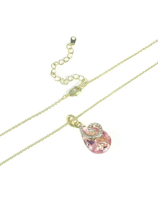 Multicolor_Stainless_Steel_18-Carat_Gold_Polish_Ros��_Swirl_Pendant_Set_For_Women