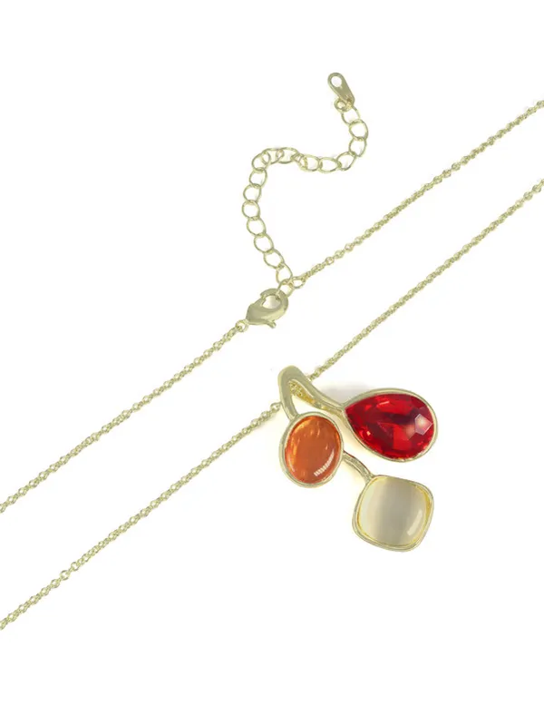 Multicolor_Stainless_Steel_18-Carat_Gold_Polish_Autumn_Charm_Pendant_Set_For_Women