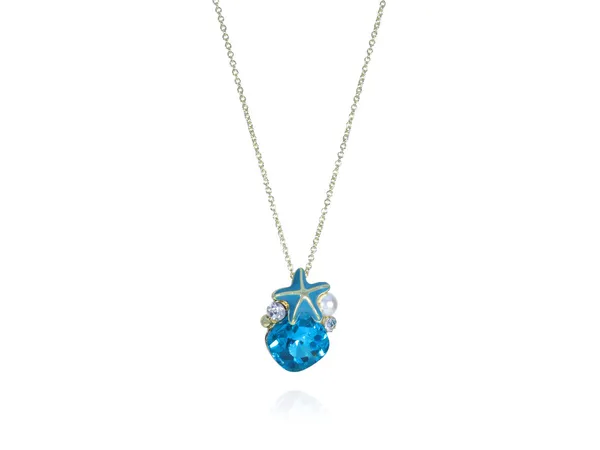 Multicolor_Stainless_Steel_18-Carat_Gold_Polish_Starry_Ocean_Pendant_Set_For_Women