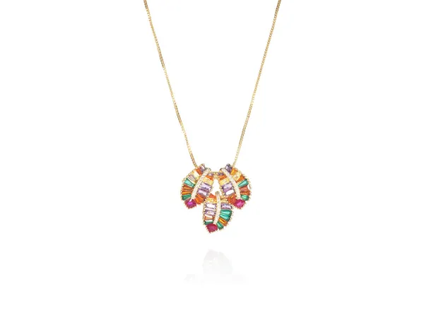 Multicolor_Stainless_Steel_18-Carat_Gold_Polish_Radiant_Mosaic_Pendant_Set_For_Women