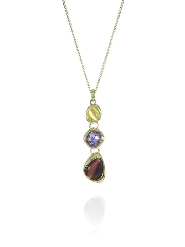 Multicolor_Stainless_Steel_18-Carat_Gold_Polish_Twilight_Drops_Pendant_Set_For_Women