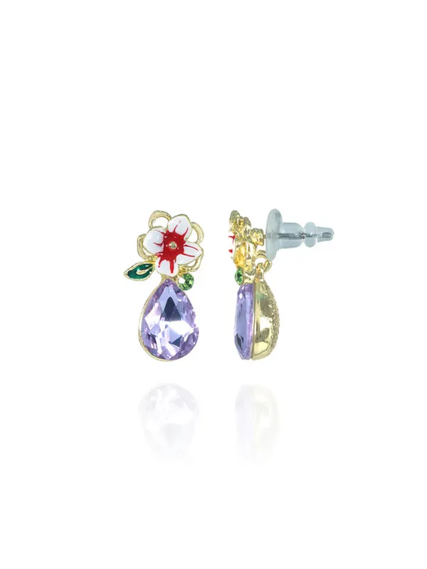 Multicolor_Stainless_Steel_18-Carat_Gold_Polish_Lavender_Bloom_Pendant_Set_For_Women