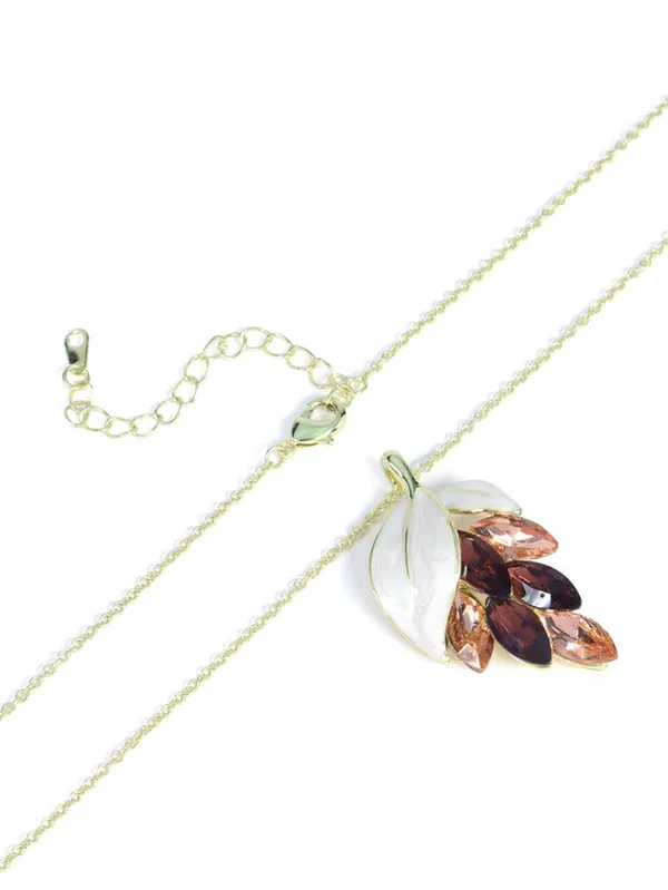 Multicolor_Stainless_Steel_18-Carat_Gold_Polish_Autumn_Leaf_Cascade_Set_For_Women