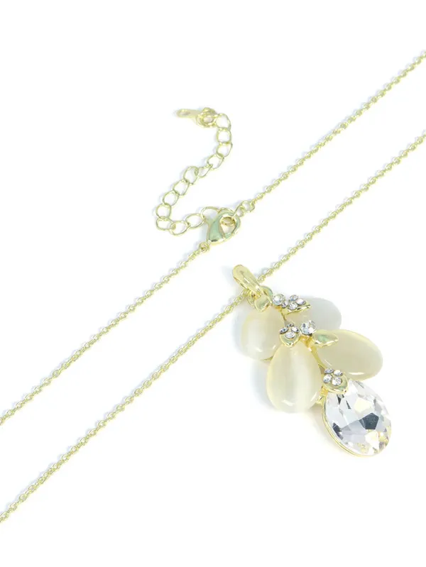 Multicolor_Stainless_Steel_18-Carat_Gold_Polish_Pearl_Leaf_Drop_Set_For_Women