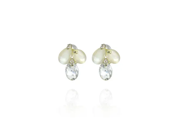 Multicolor_Stainless_Steel_18-Carat_Gold_Polish_Pearl_Leaf_Drop_Set_For_Women