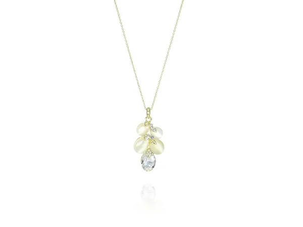 Multicolor_Stainless_Steel_18-Carat_Gold_Polish_Pearl_Leaf_Drop_Set_For_Women
